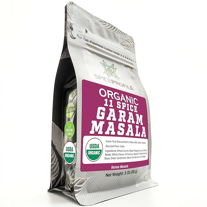 Spice Profile USDA Organic 11-Spice Garam Masala, 3 oz, Lab Tested for Heavy Metals, Salt Free