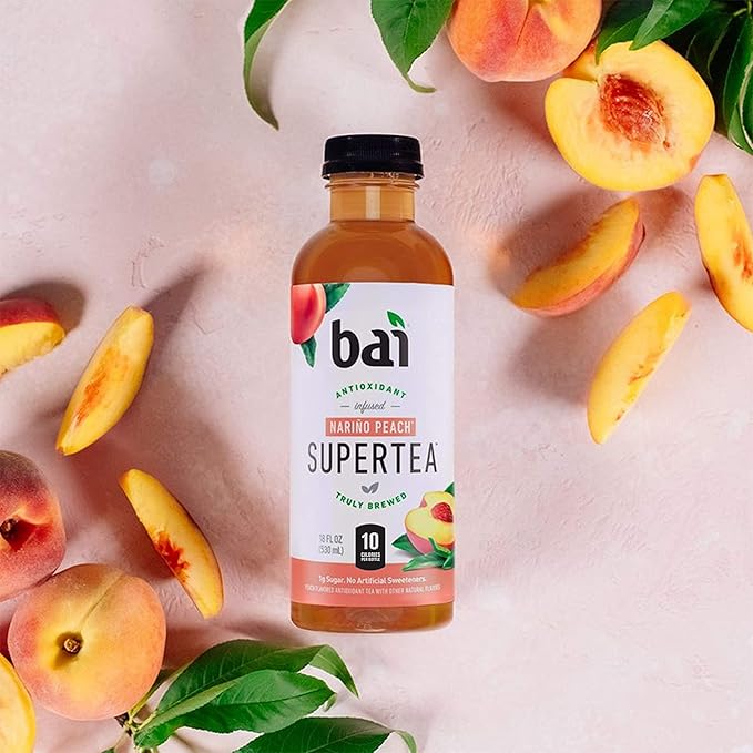 Bai Iced Tea, Narino Peach, Antioxidant Infused Supertea, Crafted with Real Tea (Black Tea, White