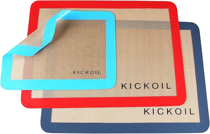 Silicone Baking Mat Large Baking Mat Set of 3-2 Half Sheets 16.5" x 11.6" +1 Quarter Sheet,Reusable