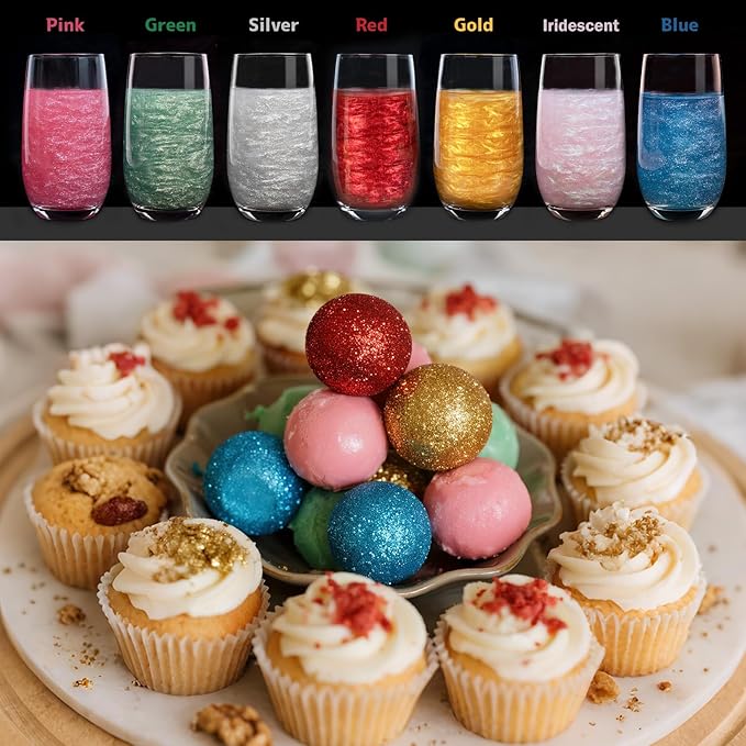 Twisweet Red Edible Glitter for Drinks, Food Grade 10g Sparkling Sprinkles Cake Decorating