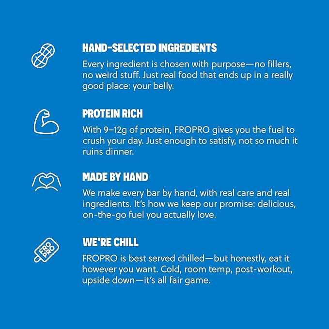 FROPRO Snack Bars - Plant Based Protein Bars, All-Natural, Gluten Free, Dairy Free, & Soy Free