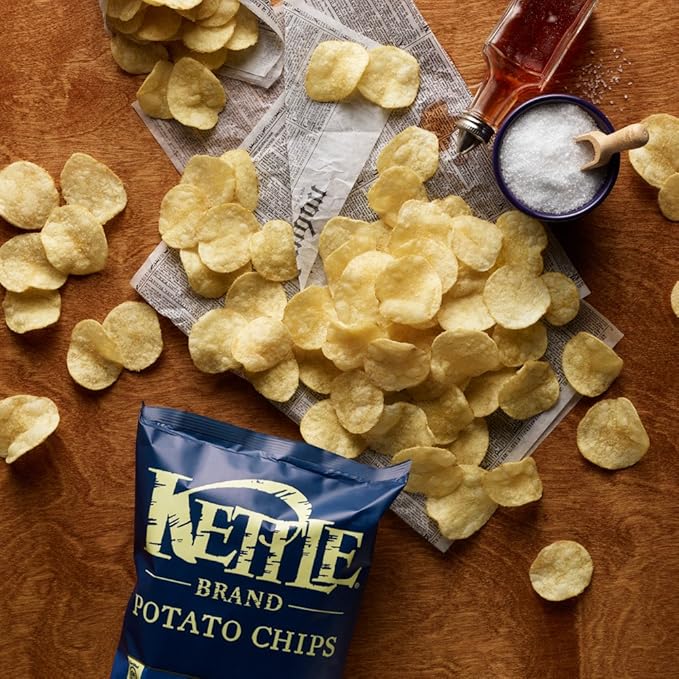 Kettle Brand Potato Chips, Sea Salt & Vinegar Bags, 2 Ounce (Pack of 24)