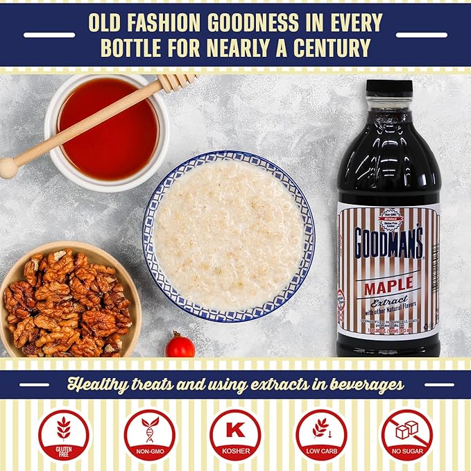 Goodman's Natural Maple Extract - Gluten-Free, Non-GMO, Kosher, Low Carb & Low Calorie, Low
