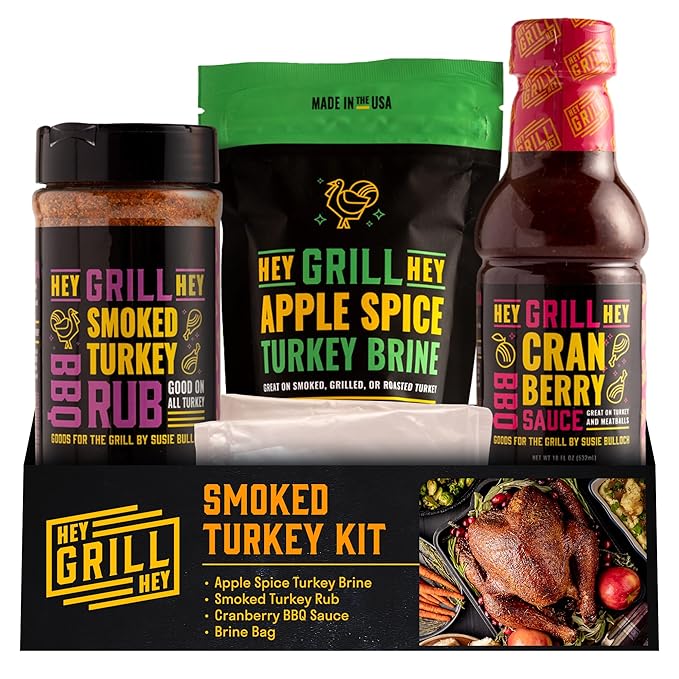 Hey Grill Hey | Turkey Brine Kit | | Includes Apple Spice Brine, Smoked Turkey Rub, and Cranberry
