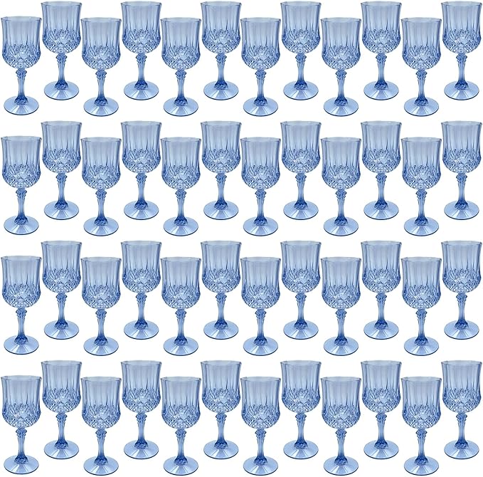 Plastic Wine Glasses，Plastic Goblets Vintage Style Cordial Drinking Glasses for Wedding Reception