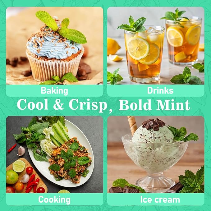 Rylenor 3 oz Peppermint Extract, Pure Mint Extract for Ice Cream, Baking, Drinks, Candy