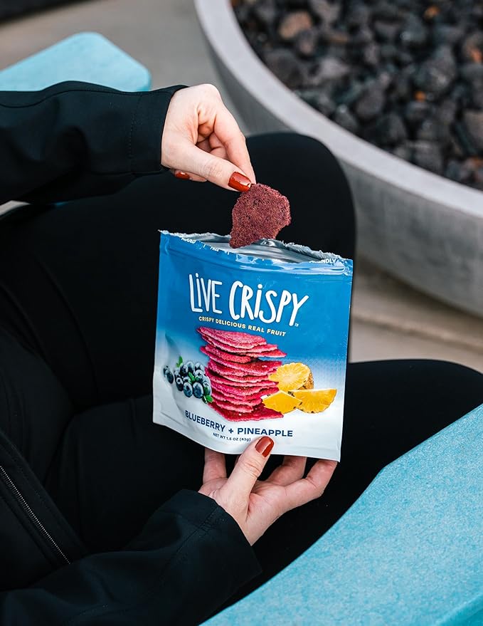 Live Crispy Fruit Chips - Pineapple-Powered Snack Packed with 100% Natural Fruit