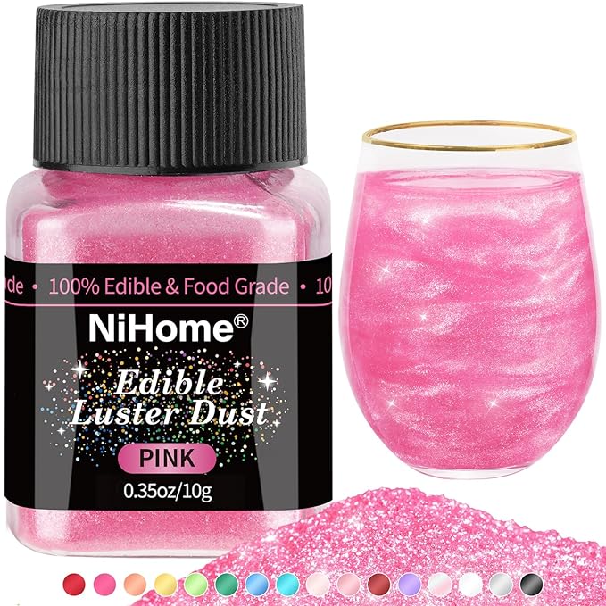 NiHome Edible Food-Grade Glitter Powder Glimmer Luster Dust Metallic Fancy Food Decorating Sprinkle