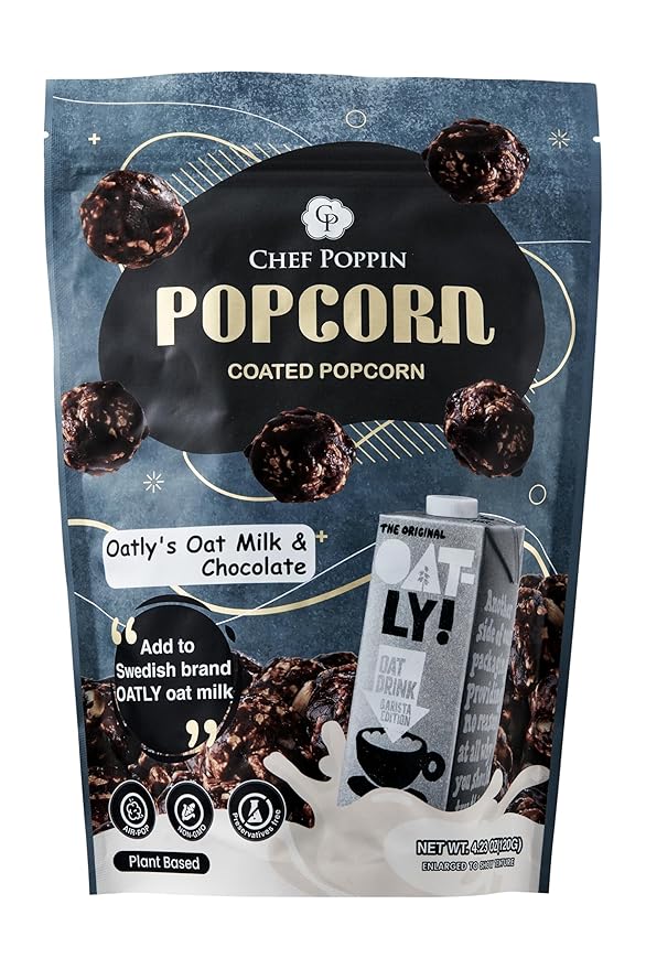 CHEF POPPIN Asian-Style Gourmet Flavored Popcorn, Non-GMO Corn, All Natural, Oatly's Oatmilk &