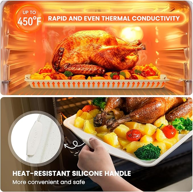 Kikcoin 22 PCS Nonstick Baking Pans Set, Stackable Bakeware Sets with Silicone Handles, 450°F Oven