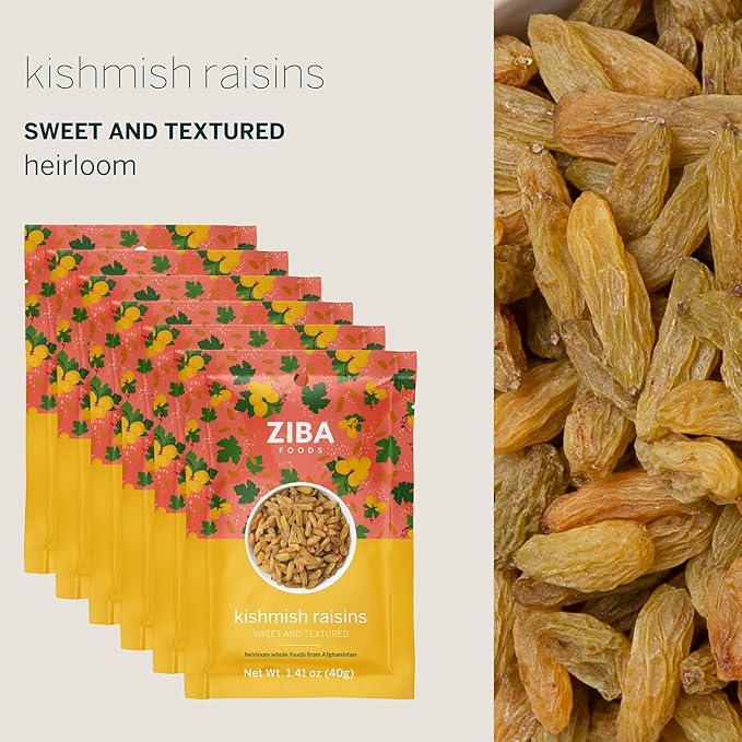 Ziba Foods Kishmish Raisins | Non-GMO, Vegan, Whole 30 Friendly & Paleo | Superfood Naturally High