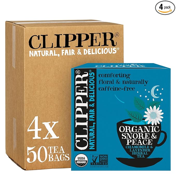 Clipper Tea Snore and Peace Chamomile & Lavender Herbal Tea ??Caffeine Free, USDA Organic, Great