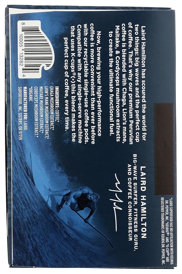 Laird Superfood K-Cups with Functional Mushrooms ??Medium Roast, 10ct - Made with Organic Extracts