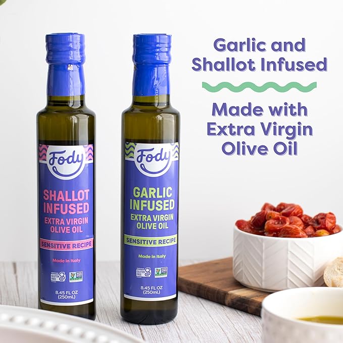 Fody Foods Garlic & Shallot Infused Extra Virgin Olive Oil, 8.45 Oz (Pack of 2), Low FODMAP