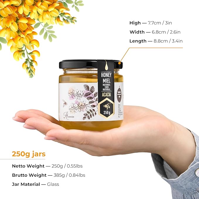 HONIGMA® Raw Acacia Honey | Exquisite Taste | 100% Pure | Unpasteurized | Unfiltered | Partially