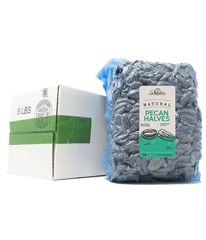 La Nogalera Pecans - Raw pecan nuts, Natural, 5 lbs vacuum sealed bag. They compare to organic, NO