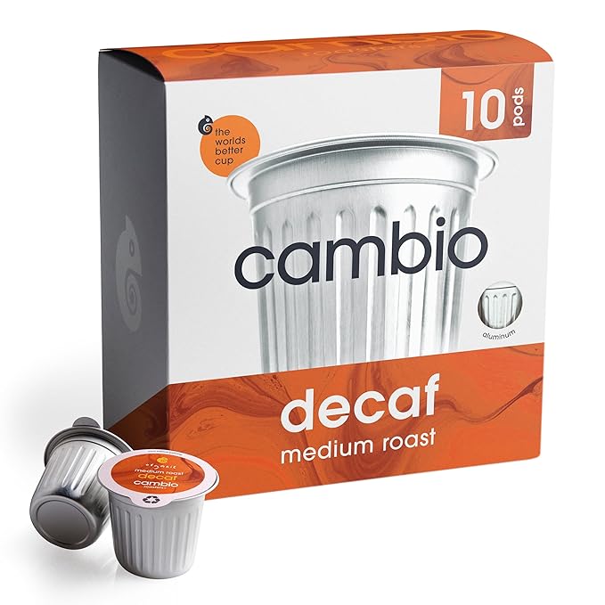 Cambio Roasters Organic Decaf Coffee Keurig KCups, Lower Acid Decaf Coffee K Cups for Any Time of