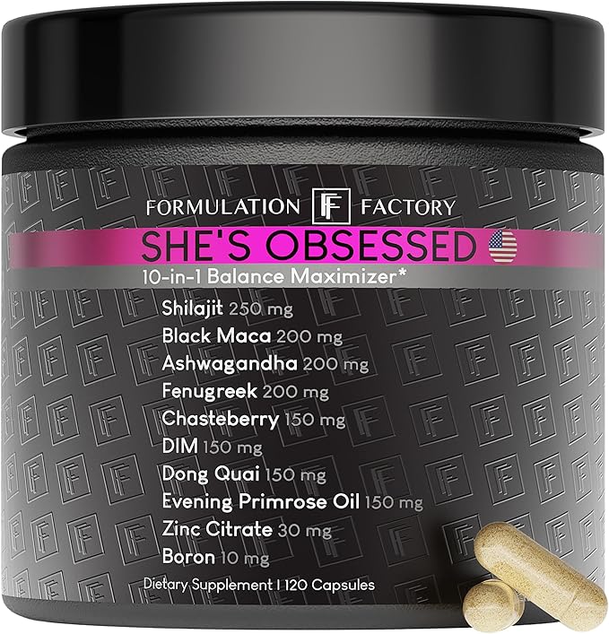She's Obsessed: 10-in-1 Hormone Balance Maximizer with Shilajit, Maca, Ashwagandha, DIM, Dong Quai