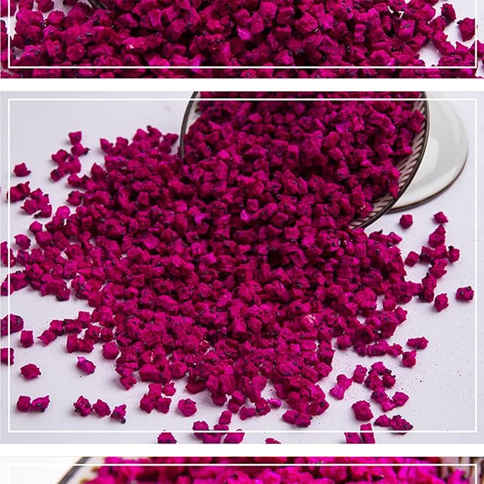 Freeze-Dried Diced Dragon Fruit Snack - 4.23 Oz,Freeze-Dried Pitaya grain (Dragonfruit) dragon