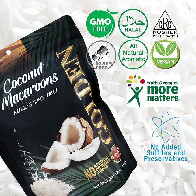 Golden Premium Quality Coconut Macaroons Slices - 12 oz (340 g) | Natural Super Fruit Perfect for