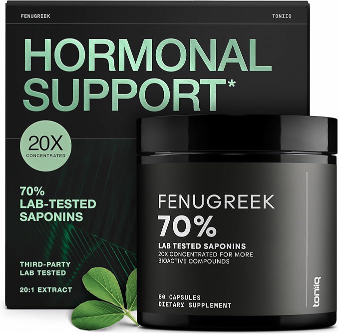 Fenugreek Capsules - Ultra High Potency 20:1 Extract with 70% Saponins - Highly Concentrated