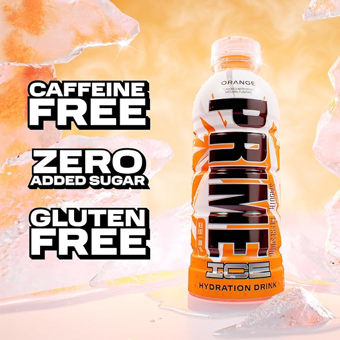 PRIME Hydration ICE ORANGE, Sports Drinks, Electrolyte Enhanced for Ultimate Hydration, 250mg