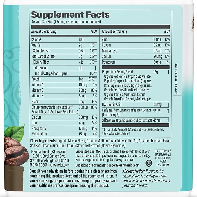 Vegan Collagen Protein Powder for Women Silica Plant Based Collagen Powder Coffee Flavor with Vegan