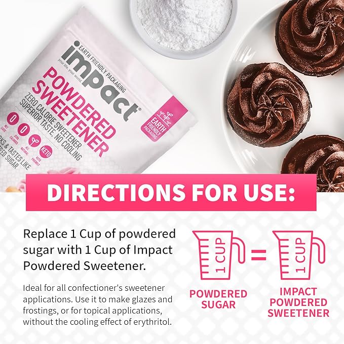 Impact Powdered Sweetener - Allulose, White Monk Fruit Blend ??Zero Calorie and Carb