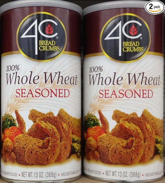 4C Premium Bread Crumbs, Whole Wheat Seasoned with Pecorino Romano Cheese, Flavorful Crispy