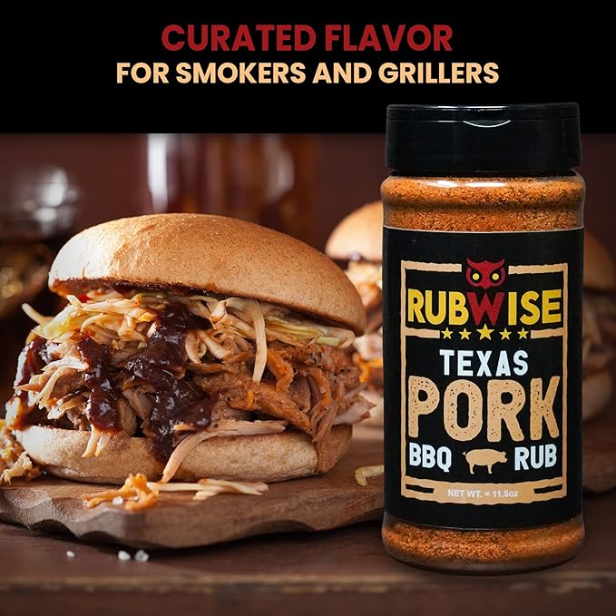 RubWise Pork Rub, Texas Style BBQ Seasoning for Smoking & Grilling Meat, Dry Spice Blend for Prime