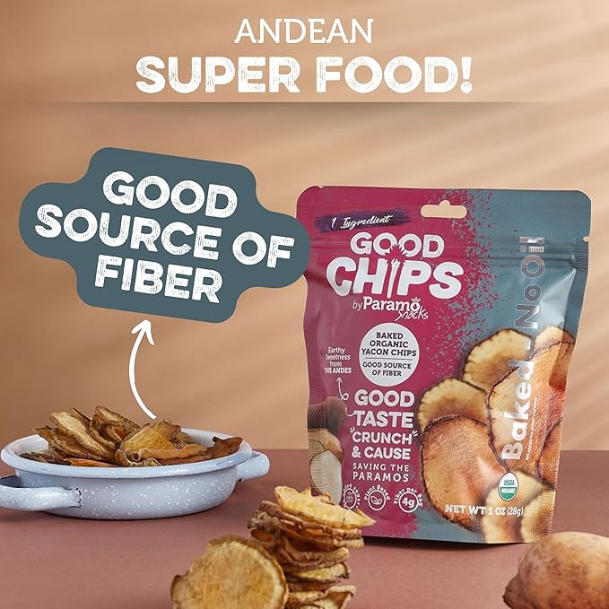 Baked Organic Yacon Chips by GOOD CHIPS! 100% Natural, Oil Free, Only One Ingredient: Yacon Root