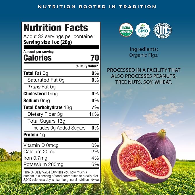 CROP BY POP - Organic Sun-Dried Turkish Smyrna White Figs (Higos, Anjeer) - No Sugar Added
