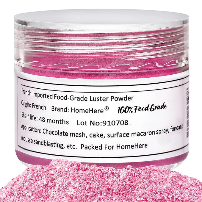HomeHere Edible Luster Dust Food-Grade Glimmer Powder Glitter for Cake Decorating 7g, Edible