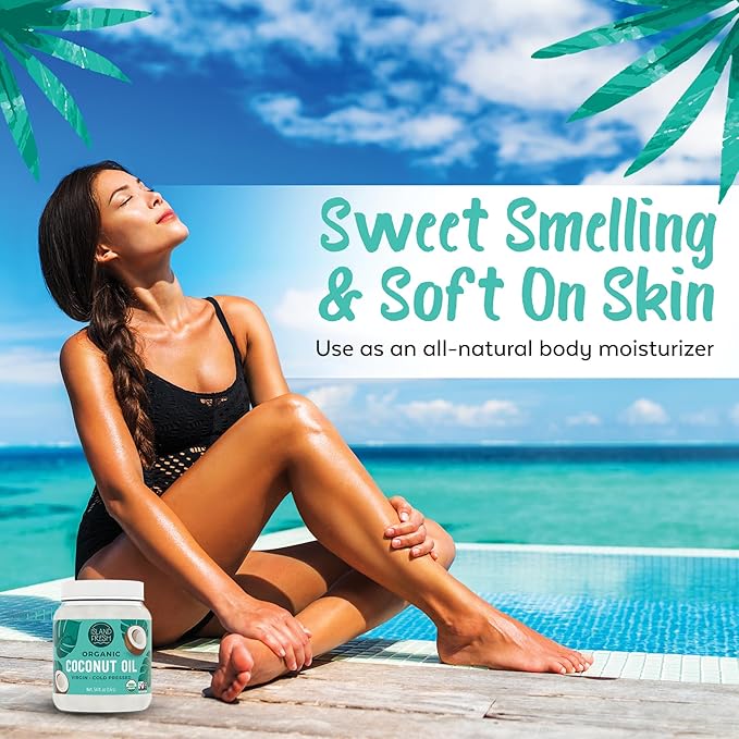 Island Fresh Organic Coconut Oil (54 oz) - Organic Virgin Coconut Oil Great for Baking, Versatile