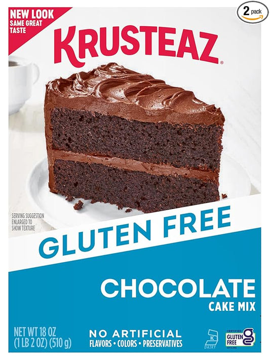 Krusteaz Gluten Free Chocolate Cake Mix, No Artificial Flavors, Colors, or Preservatives, 18