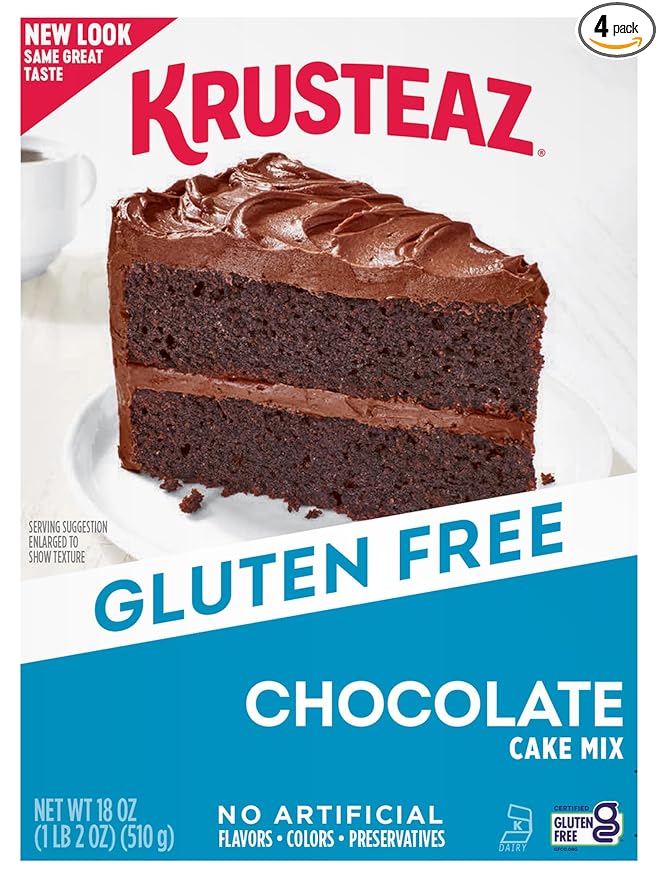 Krusteaz Gluten Free Chocolate Cake Mix, No Artificial Flavors, Colors, or Preservatives, 18