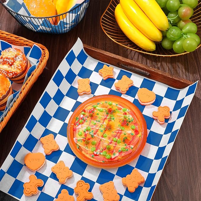 Honeydak 600 Pcs Sandwich Wrapping Paper Sheet 15x15 Checkered Food Wax Sheets Parchment Burgers
