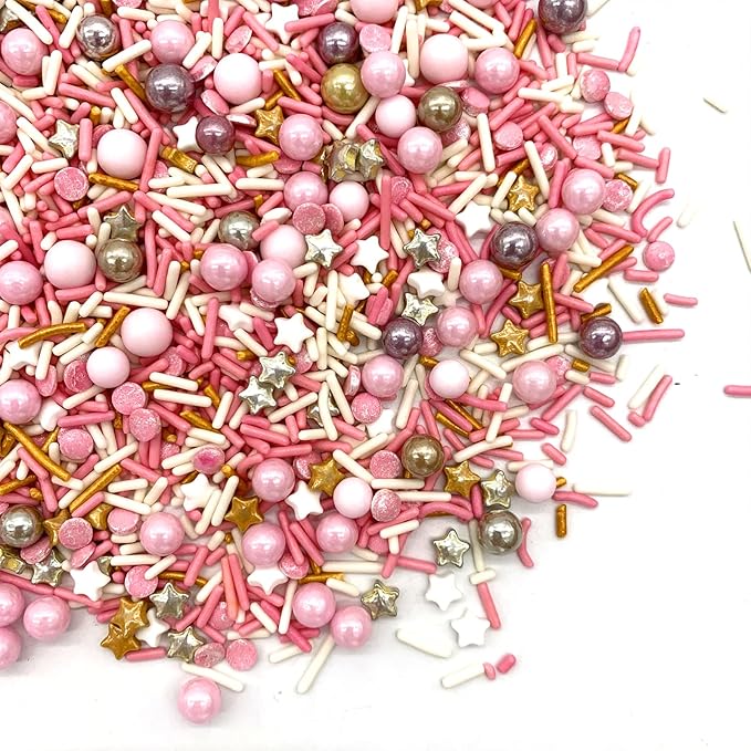 Rose and Gold Sprinkles Sugar Sprinkle Mix Pink Sprinkles Cake Decorations Cupcake Toppers Cookie