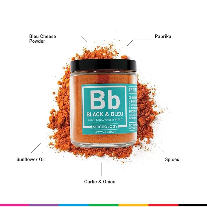 Spiceology – Black & Bleu Cajun Seasoning – Gourmet Blend of Real Bleu Cheese & Blackening Spices