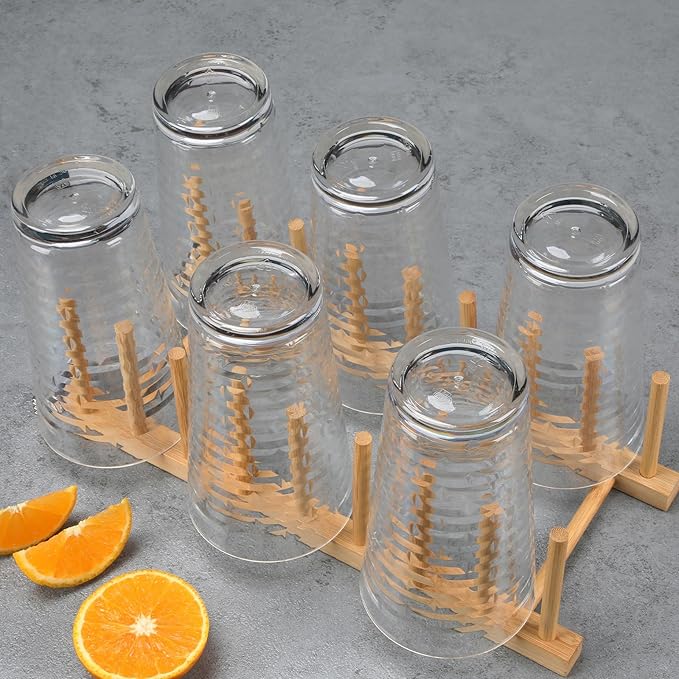 Acrylic Clear Highball Plastic Cups | Plastic Reusable Tumblers 22oz (Set of 6) | Stackable |