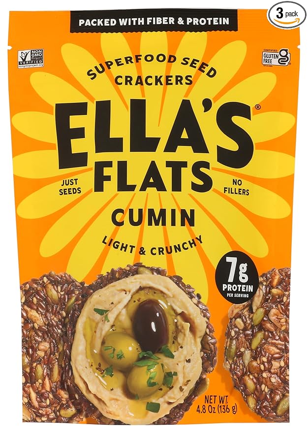 Cumin All Seed Savory Crisps – All Natural, Gluten Free, Good Source of Protein, High Fiber, Vegan