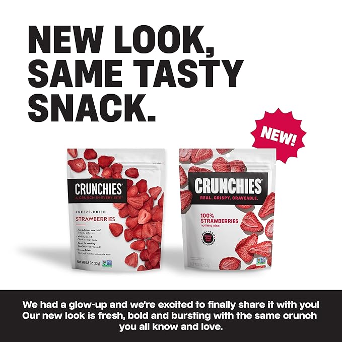 Crunchies Freeze-Dried Fruits, 100% All Natural Crispy Fruit, Non GMO and Kosher, Resealable Freeze