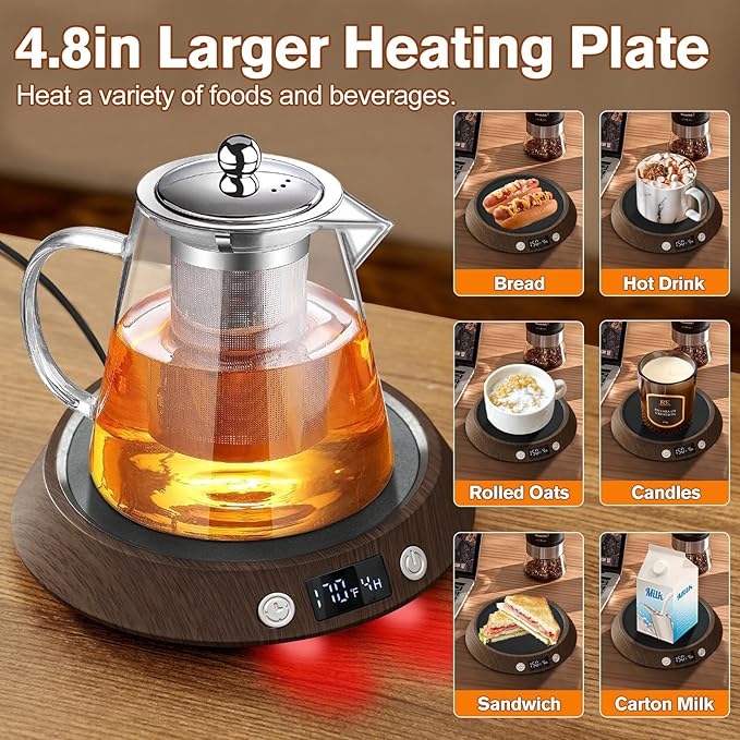 Coffee Mug Warmer – 55W Fast Heating Coffee Warmer, 3 Temperature Settings up to 170℉ with LED