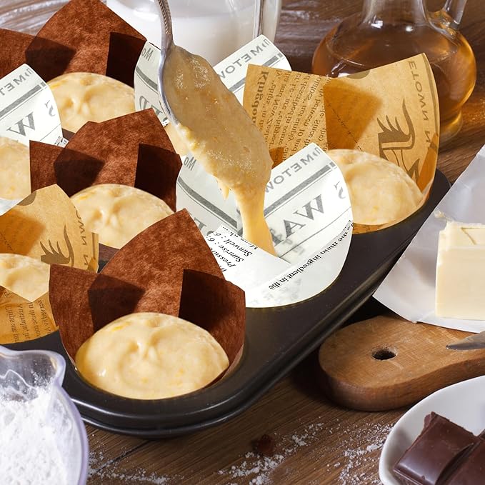 800 Pcs Tulip Cupcake Liners Baking Cups Muffin Baking Cupcake Liners Wrappers Greaseproof Tulip