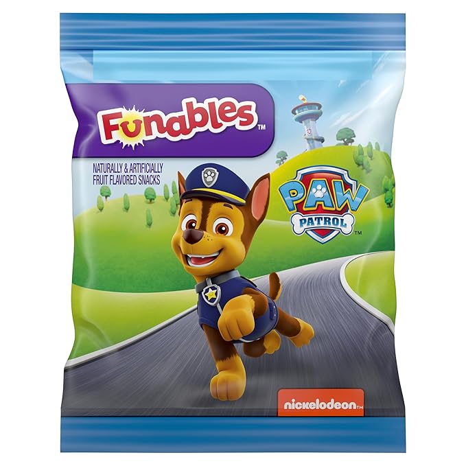 Funables Fruity Snacks, PAW Patrol, Assorted Fruit, Flavored Snacks, 0.8 oz 10 ct