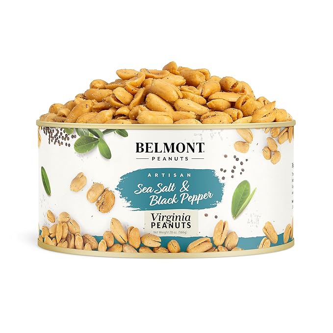 Belmont Peanuts Gourmet Sea Salt and Black Pepper Flavored Virginia Peanuts, 20 oz (1 Pack) ??Only