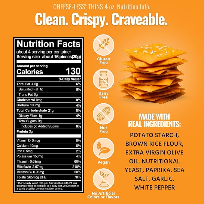 Every Body Eat Snack Thins, Allergen Friendly, Vegan, Gluten Free and Dairy Free (6 Count
