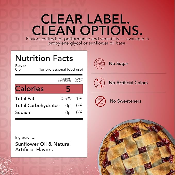 Dolce Flav Cherry Extract ??2 Ounce Oil-Soluble Kosher, Sugar-Free, Concentrated Fruity Flavor for
