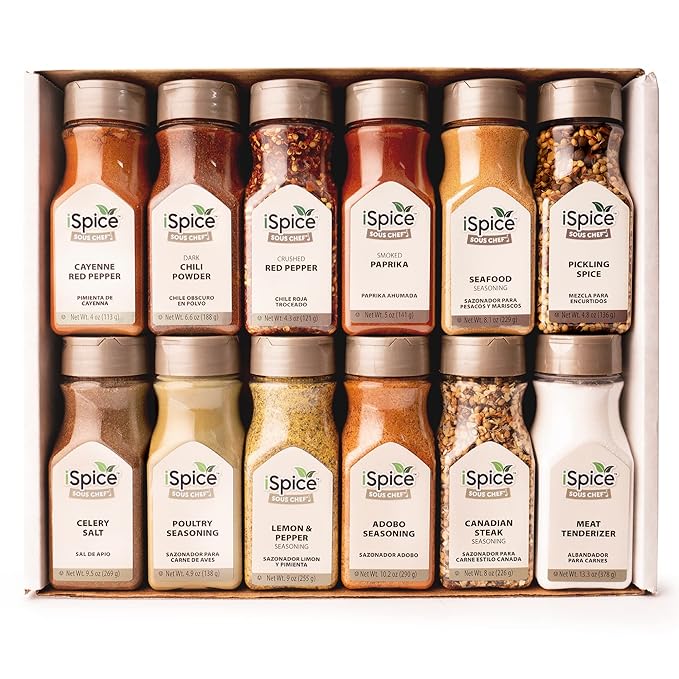 iSpice 48-Pack Starter Spice Set ??Essential Herbs, Spices & Seasonings for Cooking ??Kitchen Gift