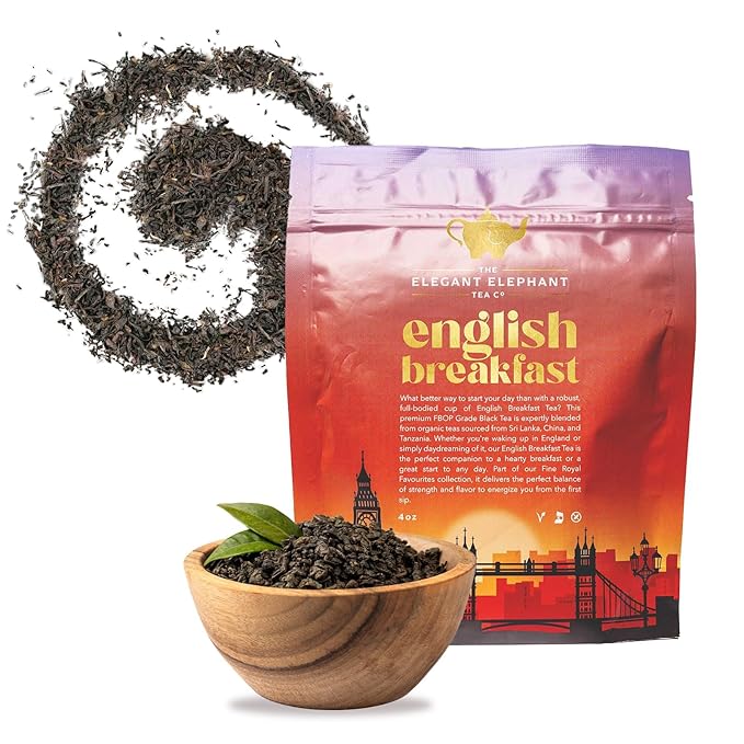 English Breakfast Tea, Organic Loose Leaf Black Tea ??Robust, Full-Bodied, Classic Blend ??Drink